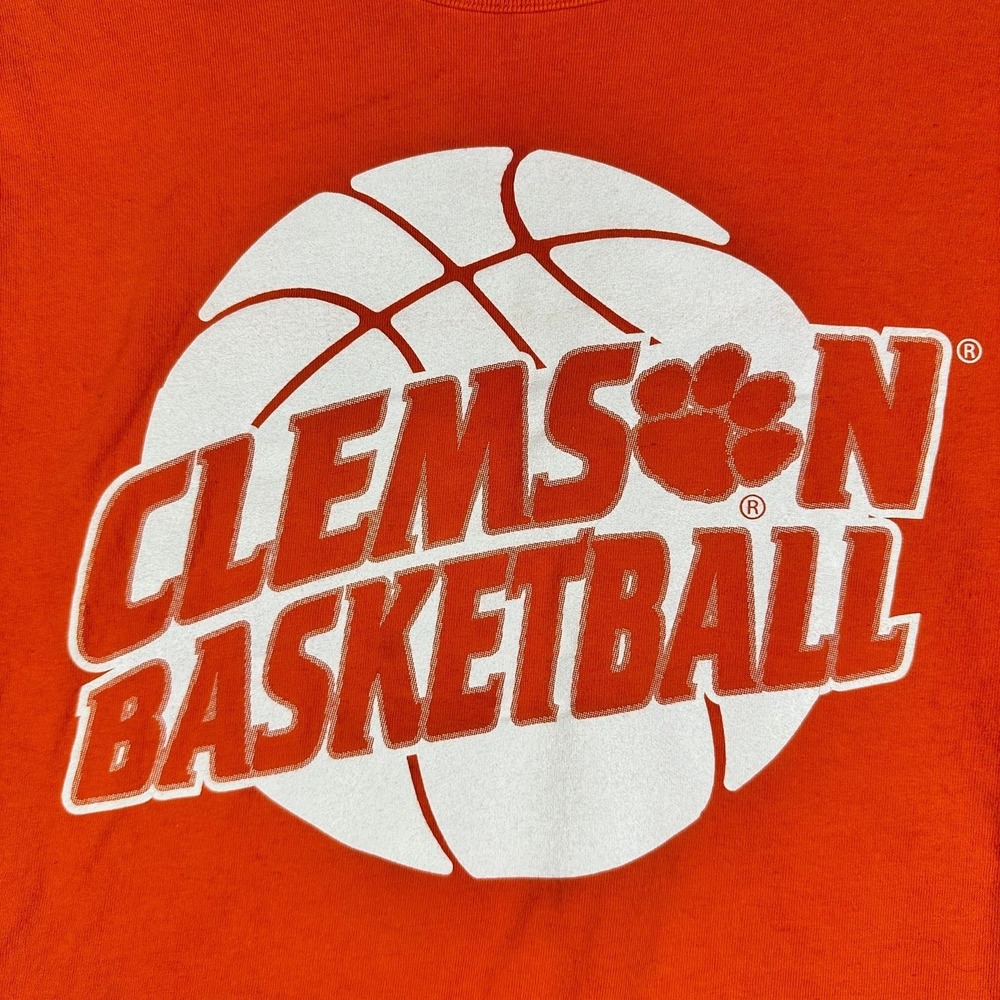 Russell Athletic Clemson Basketball T Shirt Mens Medium Orange Y2K Retro Graphic - Picture 2 of 6